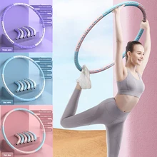 

6 Sections Detachable Stainless Steel Easy Sport Hoop Buiktrainer Fitness Gym Tool Weighted Waist Trainer Ring Workout Equipment