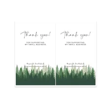 

50Pcs 5CM*10CM Rectangle Forest Thank You Labels Stickers For Gift Package Box Wrapping Party Handmade Baking Small Business