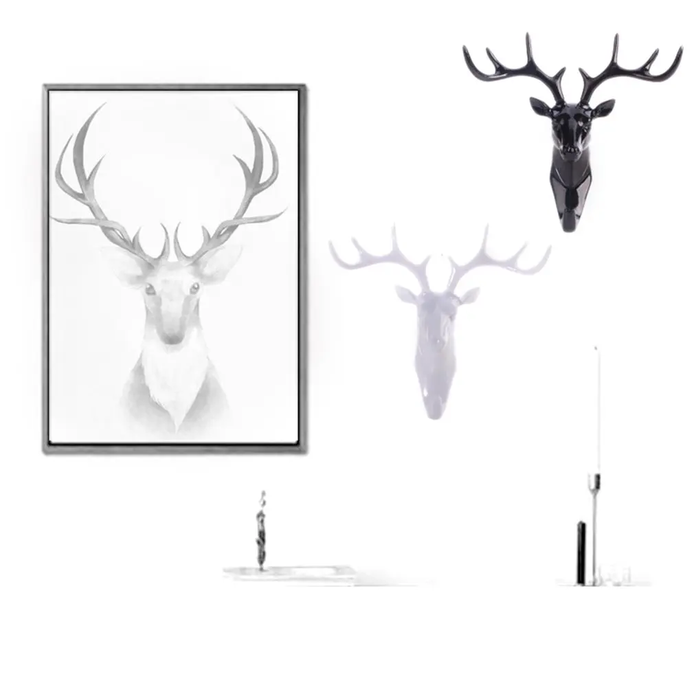 Deer Head Animal Self Adhesive Clothing Display Racks Hook Coat Hanger Cap Room Decor Show Wall 1 Deer Head Animal Self Adhesive Clothing Display Racks Hook Coat Hanger Cap Room Decor Show Wall 2