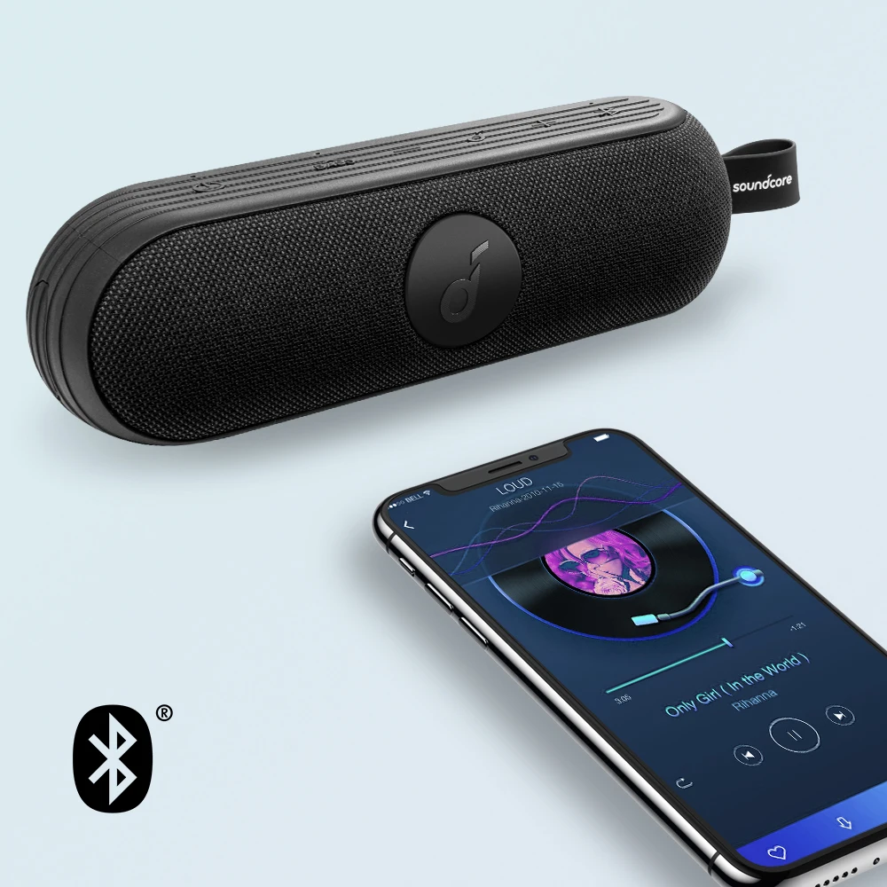 Soundcore значок+ Портативный Bluetooth Динамик, IP67 Водонепроницаемый Динамик, 20 Вт аудио Выход, 12 часов проигрывания, для пляжа, вечерние