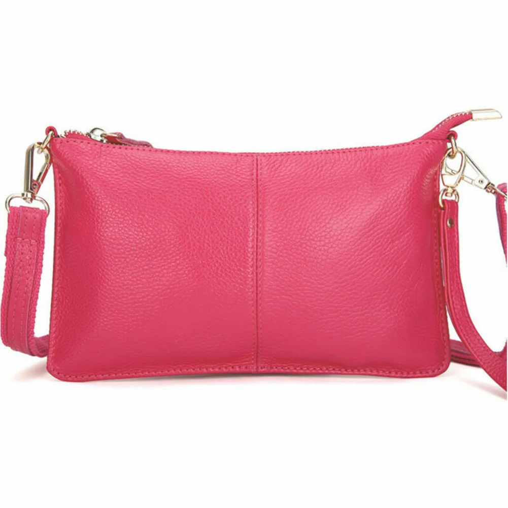 Classic Women Leather Handbag Shoulder Tote Purse Zippered Crossbody Bag Simple Design Fashion Bolsos Mujer J9 - Цвет: Watermelon-red