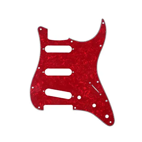Красный 3Ply 3S 11 отверстий электрогитара Strat Pickguard царапина пластина американский стандарт гитарные части - Цвет: Красный