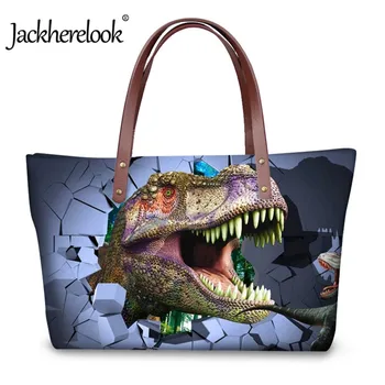 

Jackherelook 3D Dinosaur Printing Travel Tote Bag Women Single Shoulder Bags Fashion Ladies Top-handle Bags Brand Design