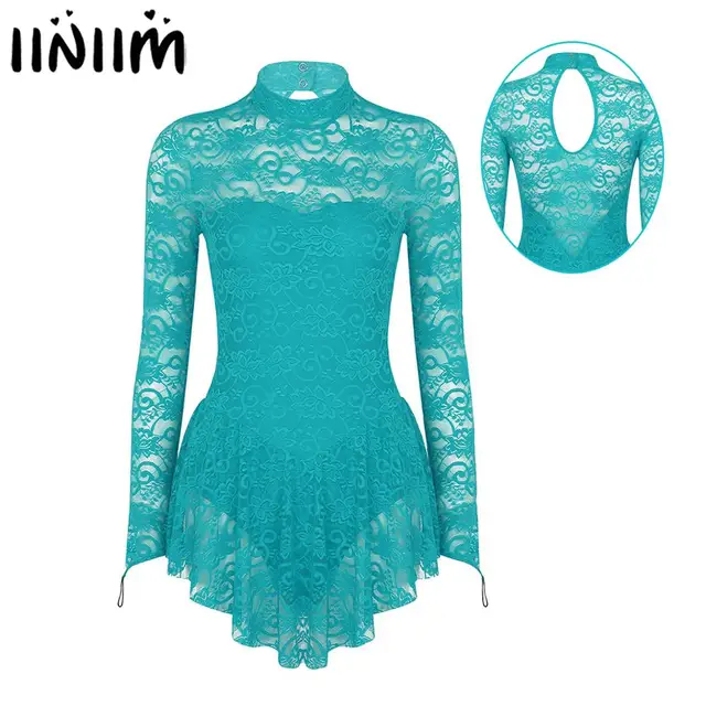 US $14.99 iiniim Women Adult Ballet Dancewear Costumes Lace Figure Ice Skating Roller Skating Ballet Dance Gy