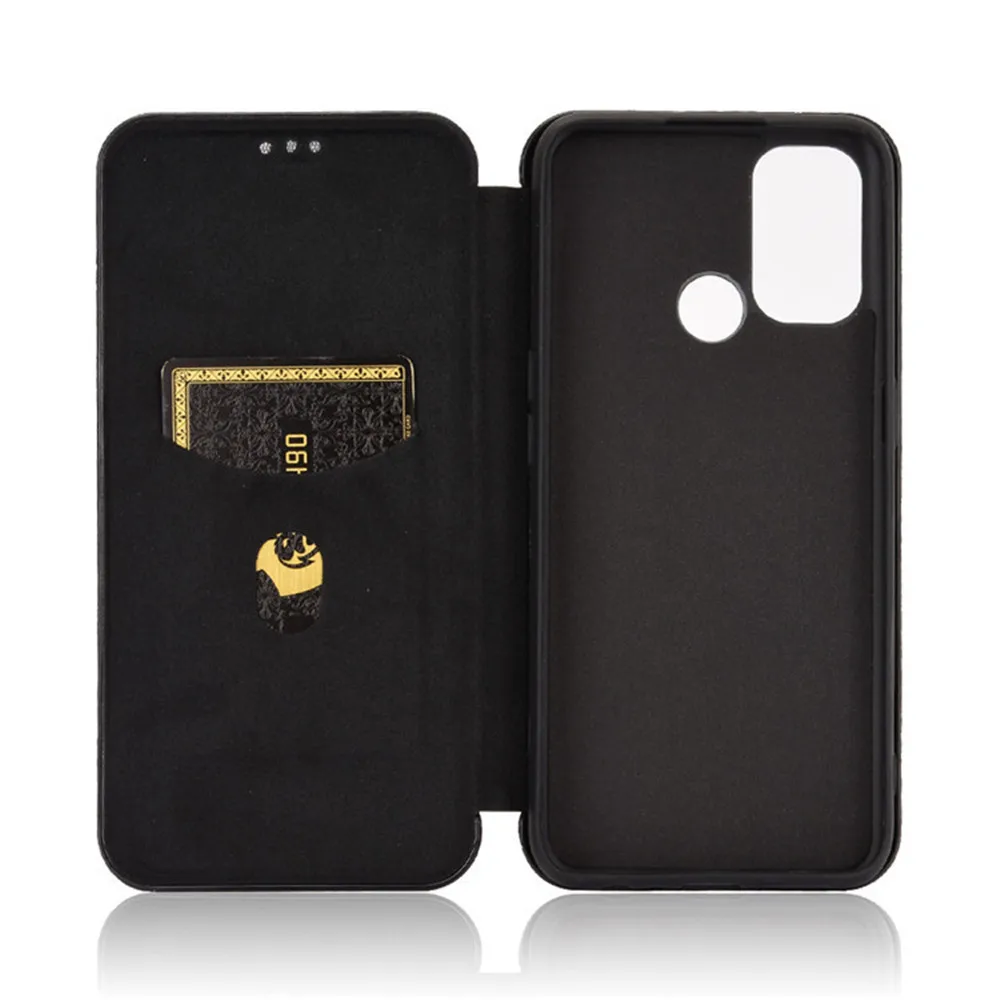 For OPPO A53 2020 Case Luxury Flip Carbon Fiber Skin Magnetic