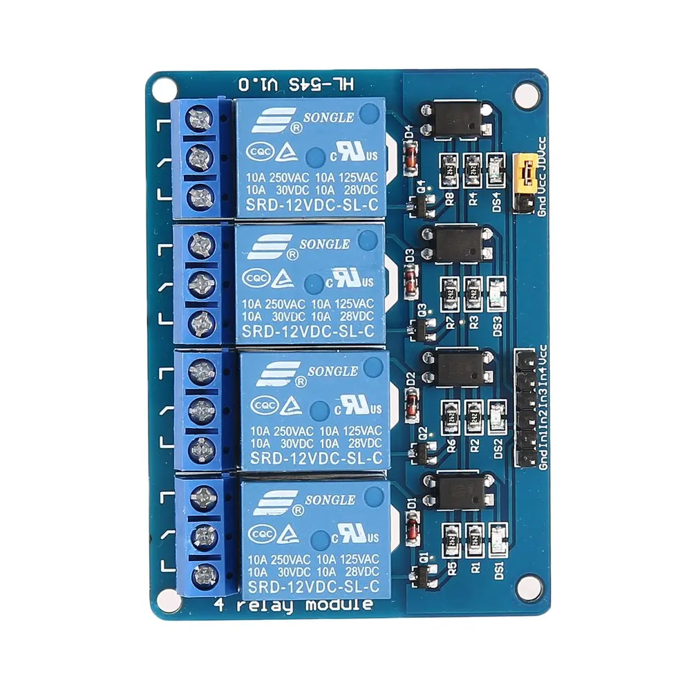 12V 4-канальный Релейный модуль Интерфейс доска низкого уровня триггера анод для Arduino SCM, что управляется PLC умного дома дистанционного Управление переключатель