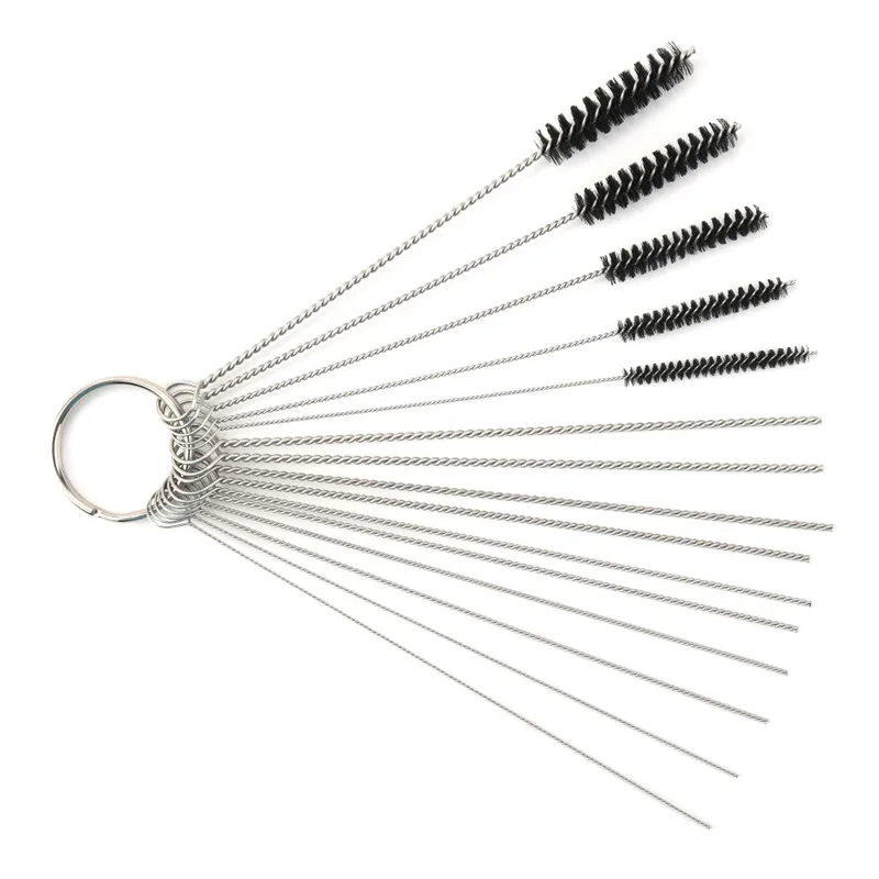 Белый Набор чистящих средств для мотоциклов Карбюратор 10 Чистящая игла карбюратор запасные части с 5 щетками - Цвет: Белый