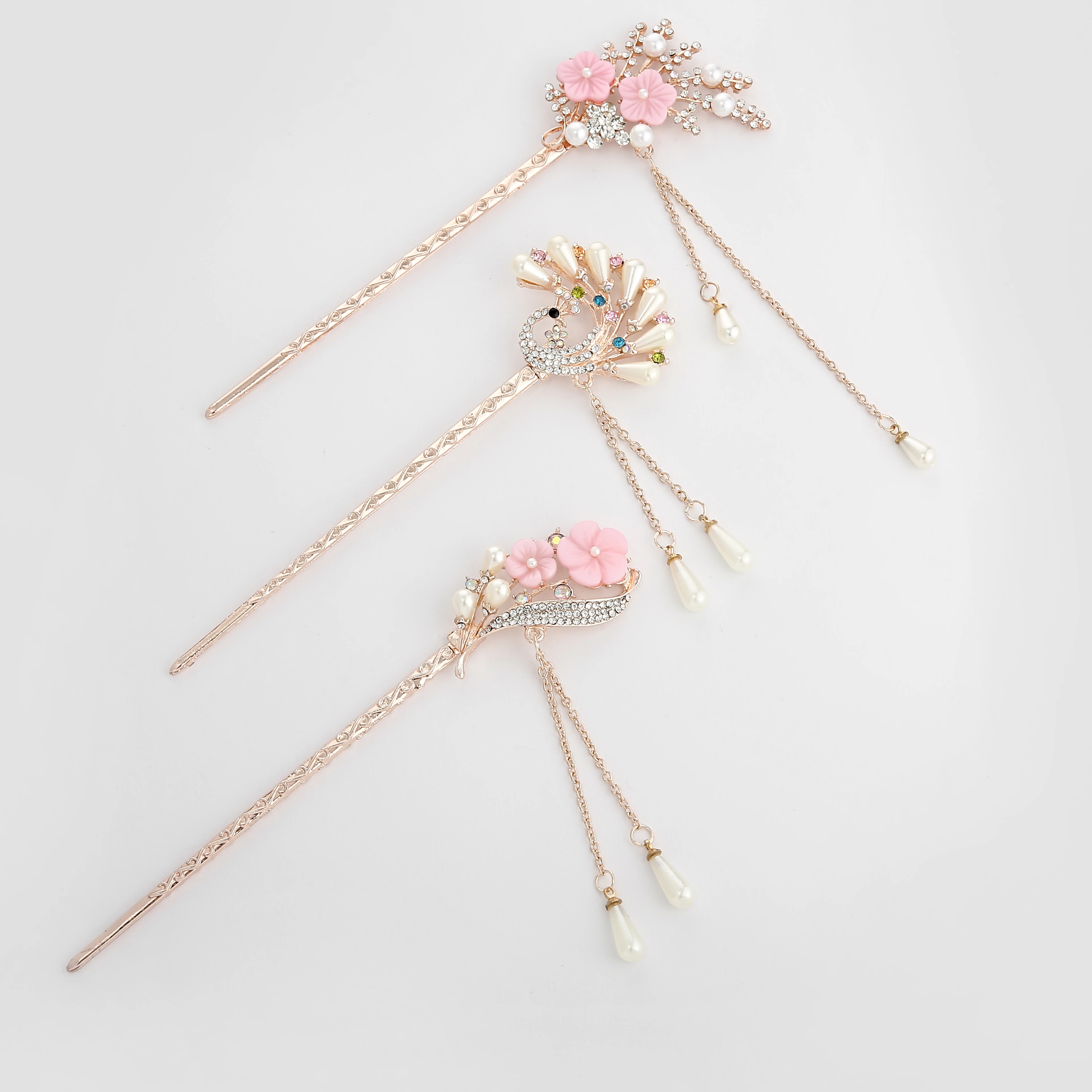 Винтажные Ретро цветочные кисточки ручной работы палочки для волос Китайский свадебный тиара украшения для волос для женщин