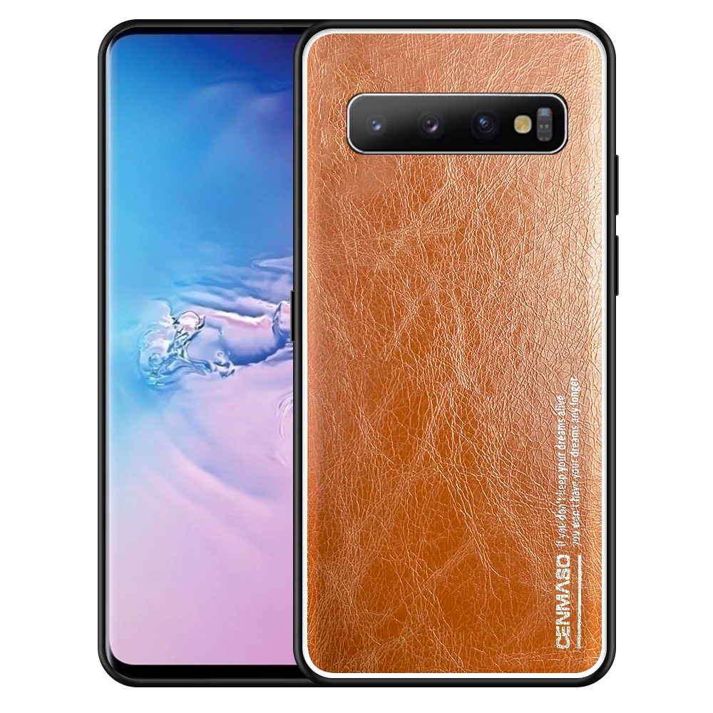 CENMASO чехол из натуральной кожи для samsung S10 чехол роскошный ...