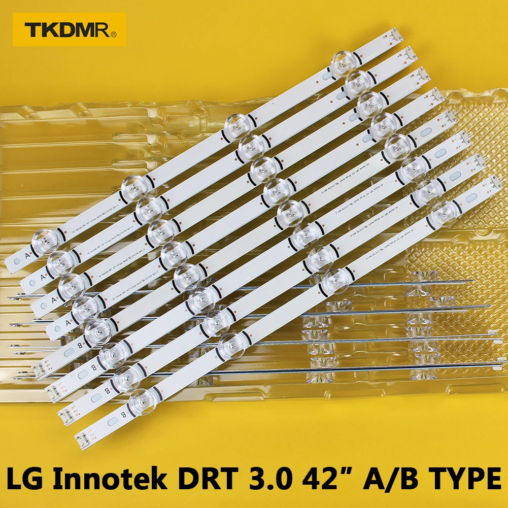 

100% New-original 8 PCS/set LED backlight strip for LG LC420DUE 42LB3910 INNOTEK DRT 3.0 42 inch A B 6916L-1709A 6916L-1710A