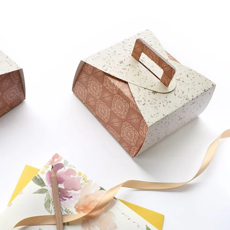 New sale Ins style creative color gift with hand carton spot universal portable color printing baking packaging carton custom