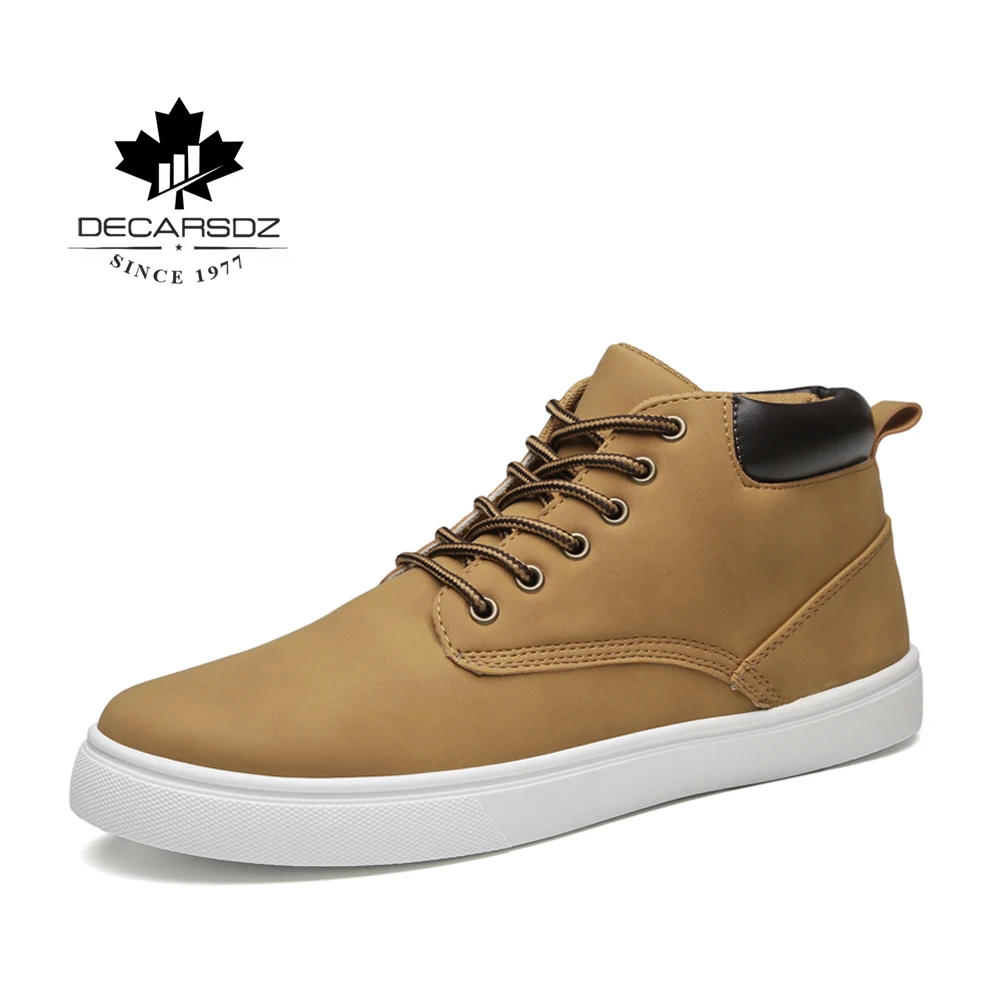 Men Boots Footwear Casual-Shoes DECARSDZ Comfy Fashion Classic Autumn Lace-Up Brand PU