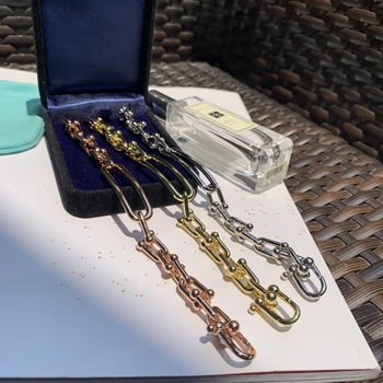 

New York Fashion Women Style U-shaped joint clasp S925 Sterling silver bracelet 1:1 Original Luxury brands Jewelry Logo gift