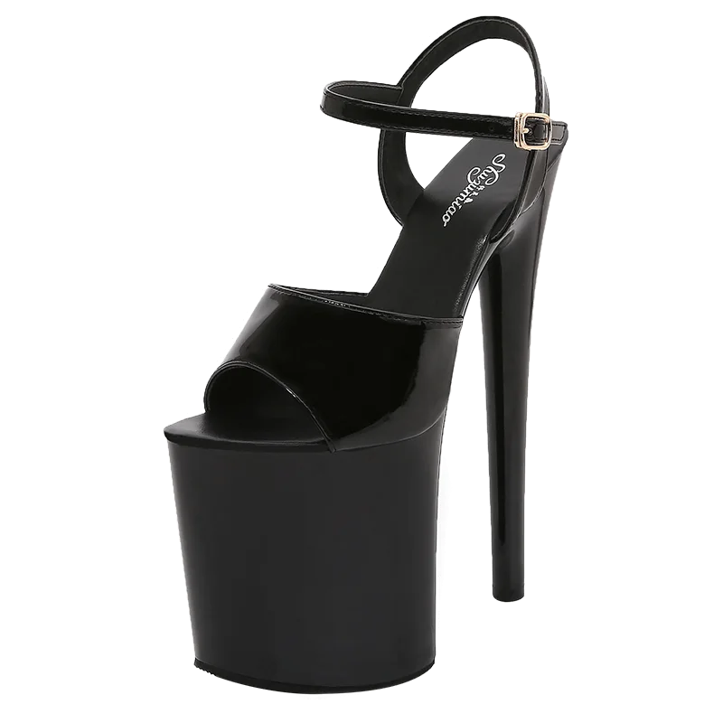 Walking Show Artifact Model high-heeled Shoes Sandals Thin-heeled 20cm Sexy Black Platform Hate Sky Women Shoes Summer New 2020 6