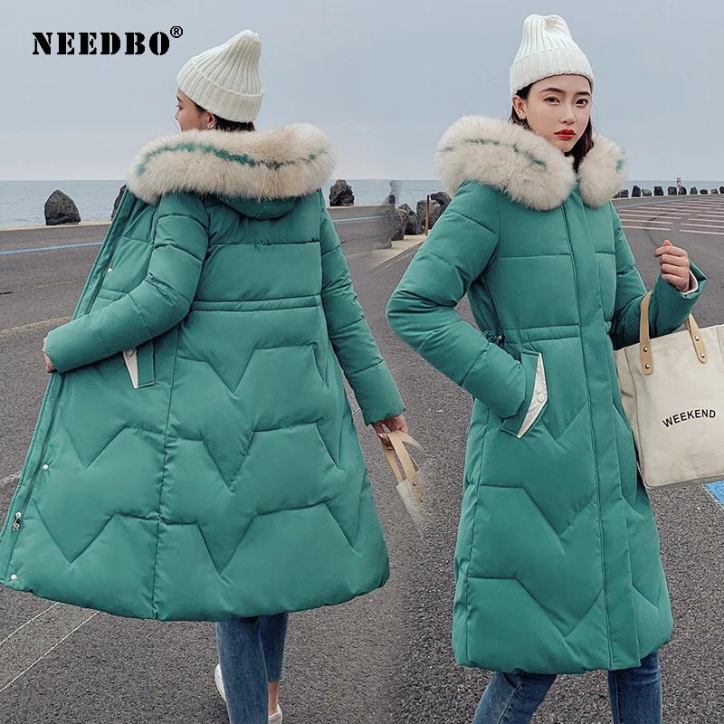 Goede Needbo Winterjas Vrouwen Bontkraag Lange Parka Toevallige Slanke Vrouw Winter Jassen En Puffer Jas Gewatteerde Uitloper Lange Jas vrouwen
