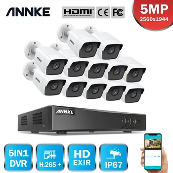 

ANNKE 16CH 5MP Lite HD Security System 5IN1 H.265+ DVR With 12PCS 5MP Bullet Outdoor Weatherproof Cameras Surveillance CCTV Kit