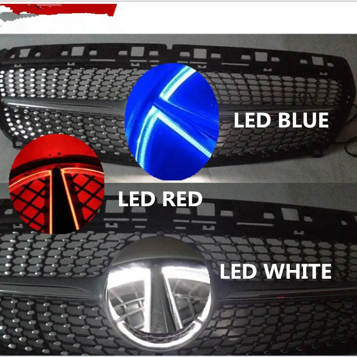 Автомобильный Стайлинг для Mercedes передний логотип светильник Эмблема для решетки радиатора светильник Светодиодная решетка значок e w212 c w205 cls W218 cla W117 аксессуары