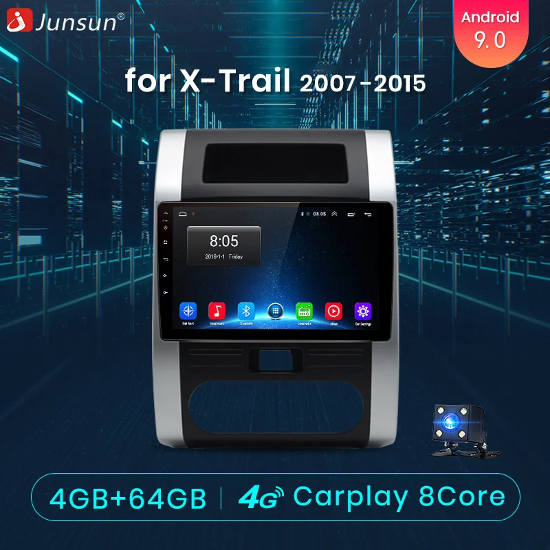Junsun V1 Pro 4G+ 64G Android 9,0 для Nissan X-Trail T31 T32 2007- автомобильный Радио Мультимедиа Видео плеер навигация RDS 2 din dvd