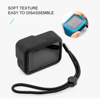 

Soft Silicone Protective Cover Skin Sleeve + Safety Wrist Strap For GoPro Hero 8 For Hero8 Black Go Pro Accessories