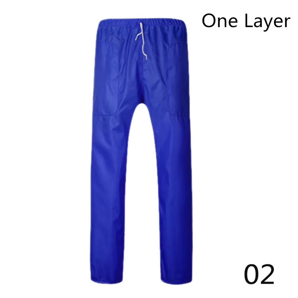 Outdoor Waterproof Rainpants One/Double-layer Breathable Mesh Thickening Wear-resisting Riding Hiking Fishing Rainproof Trousers - Цвет: One Layer Blue