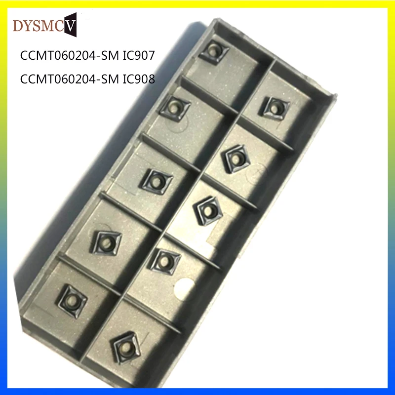 10 Stück CCMT060204-SM IC907 CCMT060204-SM IC908 Drehmeißel für Innenbohrungen, Schneidklinge für Numerische Steuerung, Interne Drehwerkzeuge