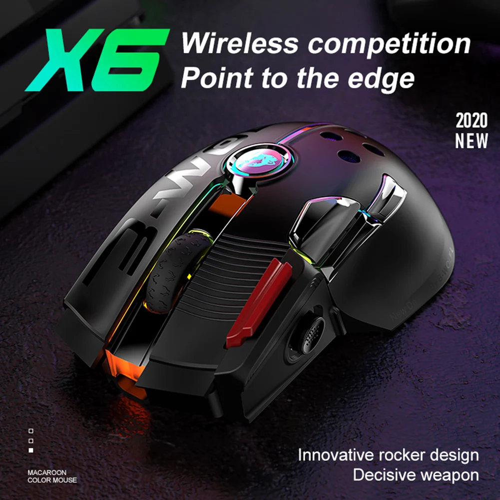 Ratón de juegos con Sensor PAW 3325, Mouse inalámbrico con cable, RGB, 12000 DPI, 11 botones, programable, recargable