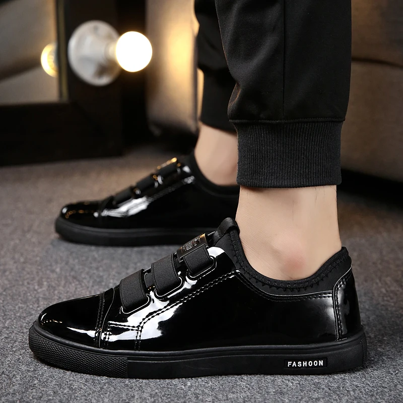 Glossy Leather informal Shoes Banquet Light Erkek Ayakkabi Men Leisure Shoes Resistant Male Hook&Loop Casual Sports Footwear Glossy Leather informal Shoes Banquet Light Erkek Ayakkabi Men Leisure Shoes Resistant Male Hook&Loop Casual Sports Footwear