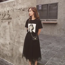 Весна новая Корейская женская модная футболка с принтом свободного силуэта с короткими рукавами футболка BF шикарная забавная футболка