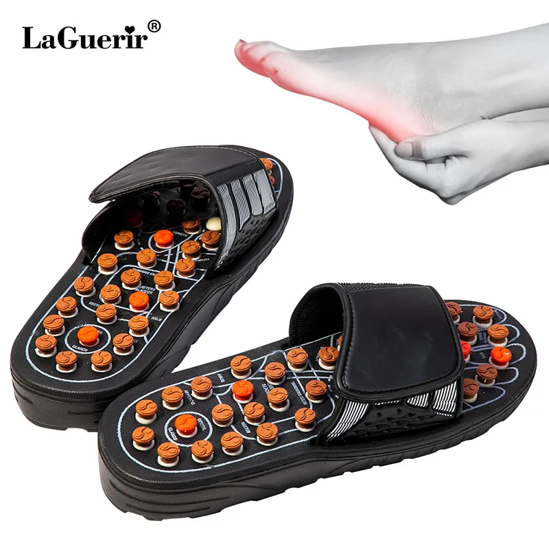 

1 Pair Reflexology Sandals Foot Massager Slippers Acupressure Acupuncture Shoes TaiChi Rotary elastic massage