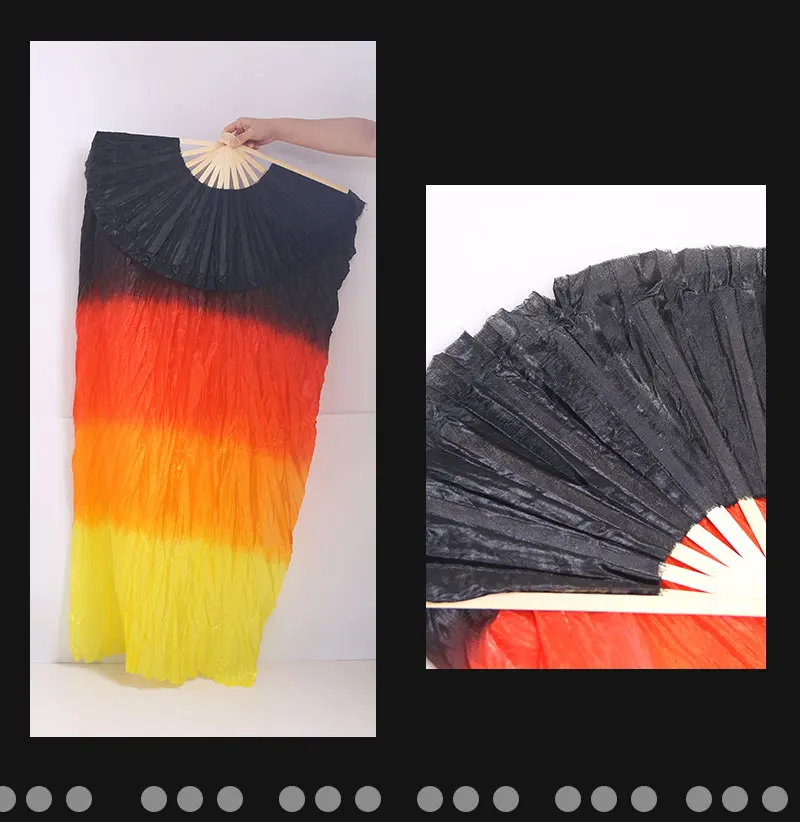 1 Piece Imitation Silk Colorful Belly Dance Fan Handmade Fan For Kids/Women Bellydance Long Fan Chinese Dance Fan Veil 22 Colors