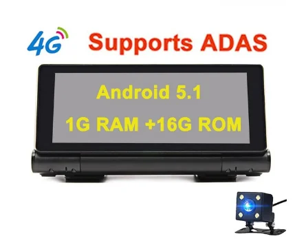 Anfilite 4G 6,8" Автомобильный видеорегистратор Android ADAS Bluetooth Full HD 1080P видео регистратор с gps навигатор карта - Название цвета: 4G With ADAS