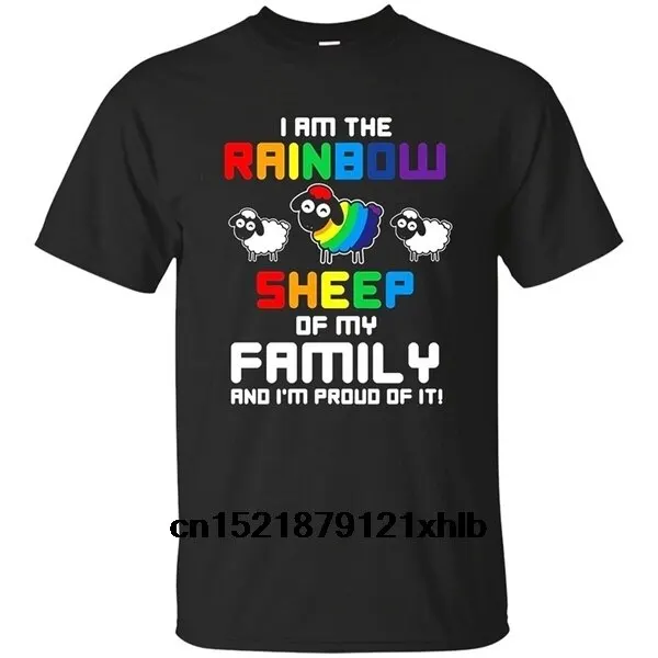 Мужская футболка с надписью I Am The Rainbow Sheep of My family and I'm Proud Gay Pride забавная Новинка