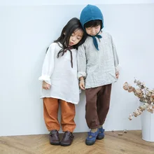 Стиль, корейский стиль, детская одежда для мужчин и женщин, Детские повседневные брюки, детская мода в клетку, детские джинсы