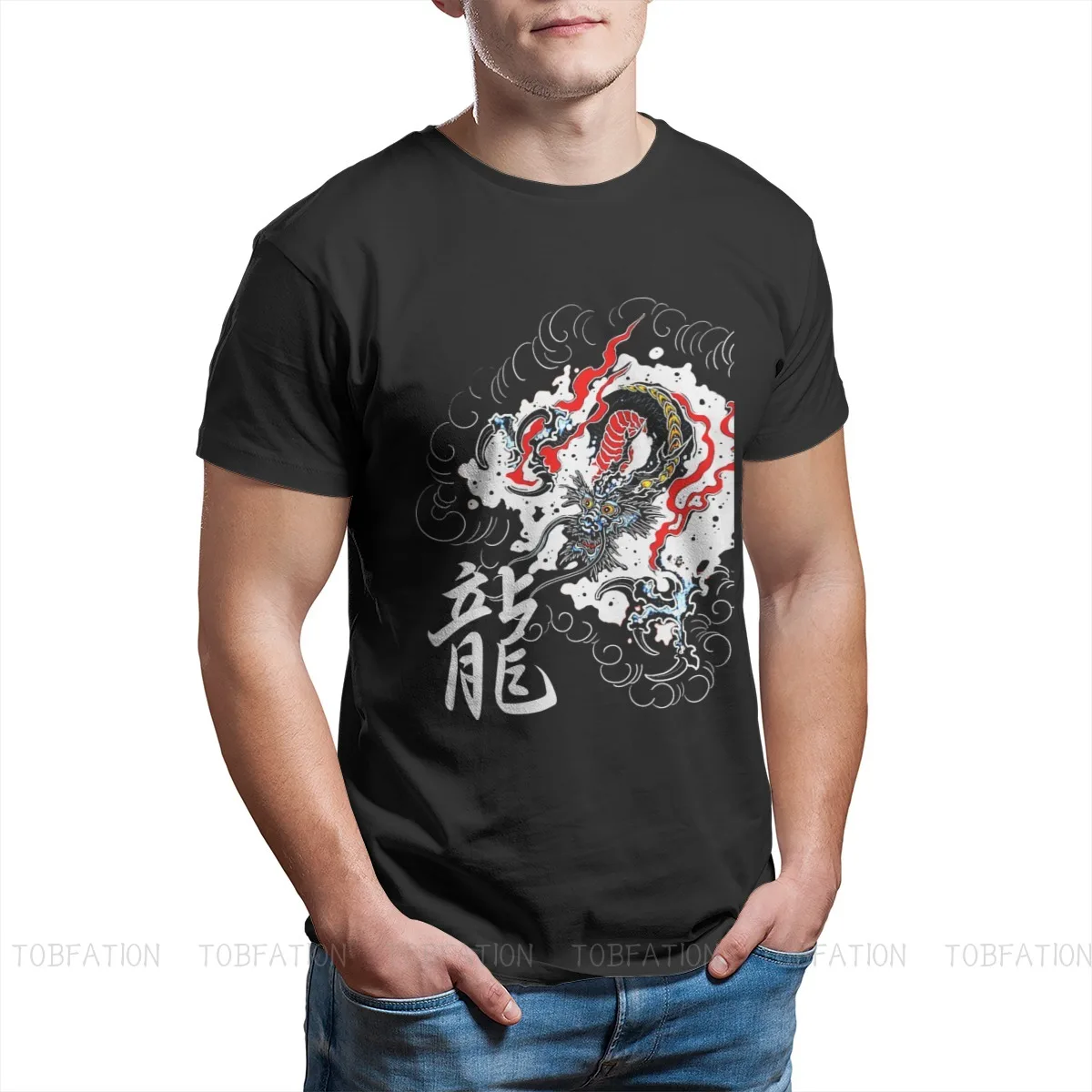 

Japanese Youkai Supernatural Monsters Oni Tengu for Dragon in The Storm Oversized Crewneck Cotton Tops 2020 T-shirt