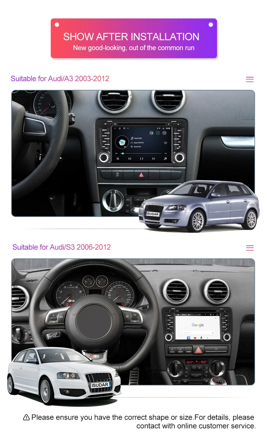 Isudar 2 Din Авто Радио Android 9 для Audi/A3/S3 2002-2013 CANBUS Автомобильный мультимедийный Видео DVD gps Восьмиядерный rom 32G USB DVR DSP