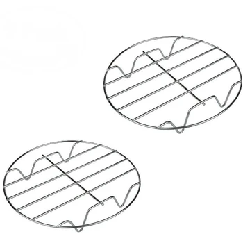 

7pcs/set Pizza Pan Double Layer Grill Universal Air Fryer Accessories 3.5 To 5.8QT Basket Food Clip Cake Baking Basket