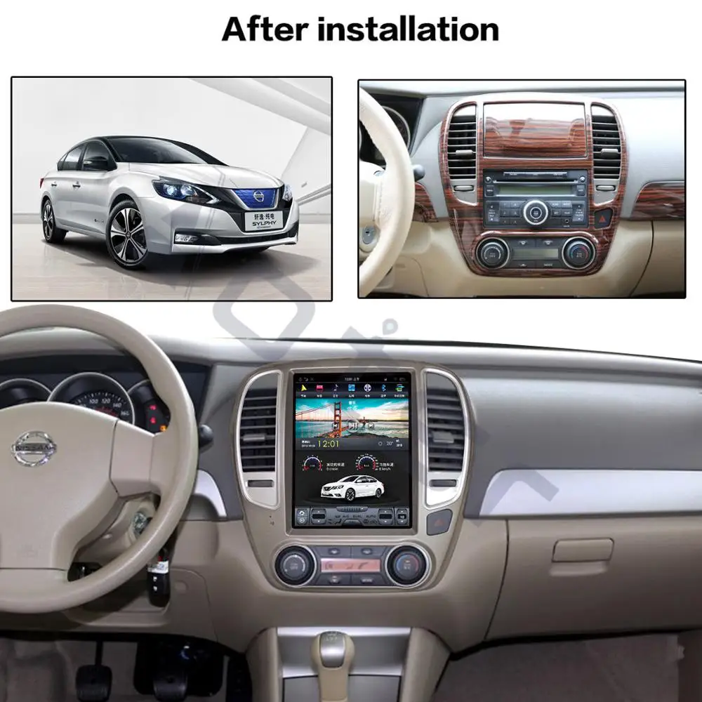 Excellent Aotsr Tesla 10.4“  Vertical screen Android 8.1 Car DVD Multimedia player GPS Navigation For NISSAN SYLPHY 2005-2012 carplay Wifi 1
