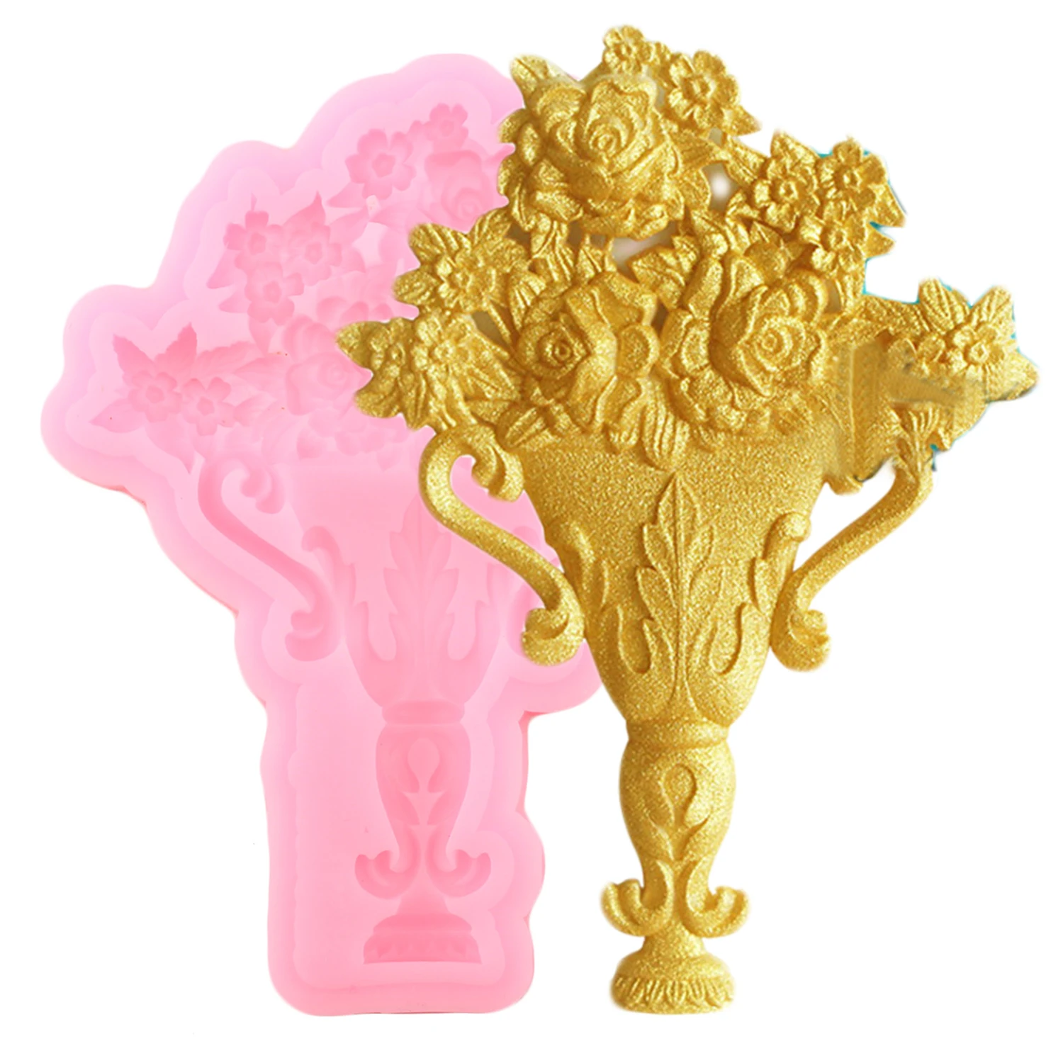 Роза Букет силиконовые формы цветок форма для выпечки свадебный торт украшения инструменты Конфеты полимер форма для шоколада формы для мастики