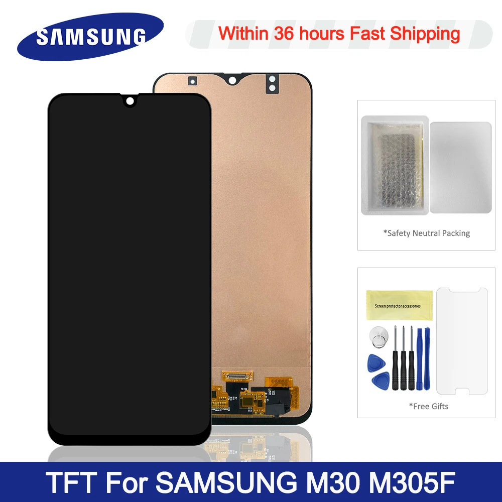6 4 '颼% протестированный для Samsung Galaxy M30 M305F M305F/DS дисплей ЖК экран Замена