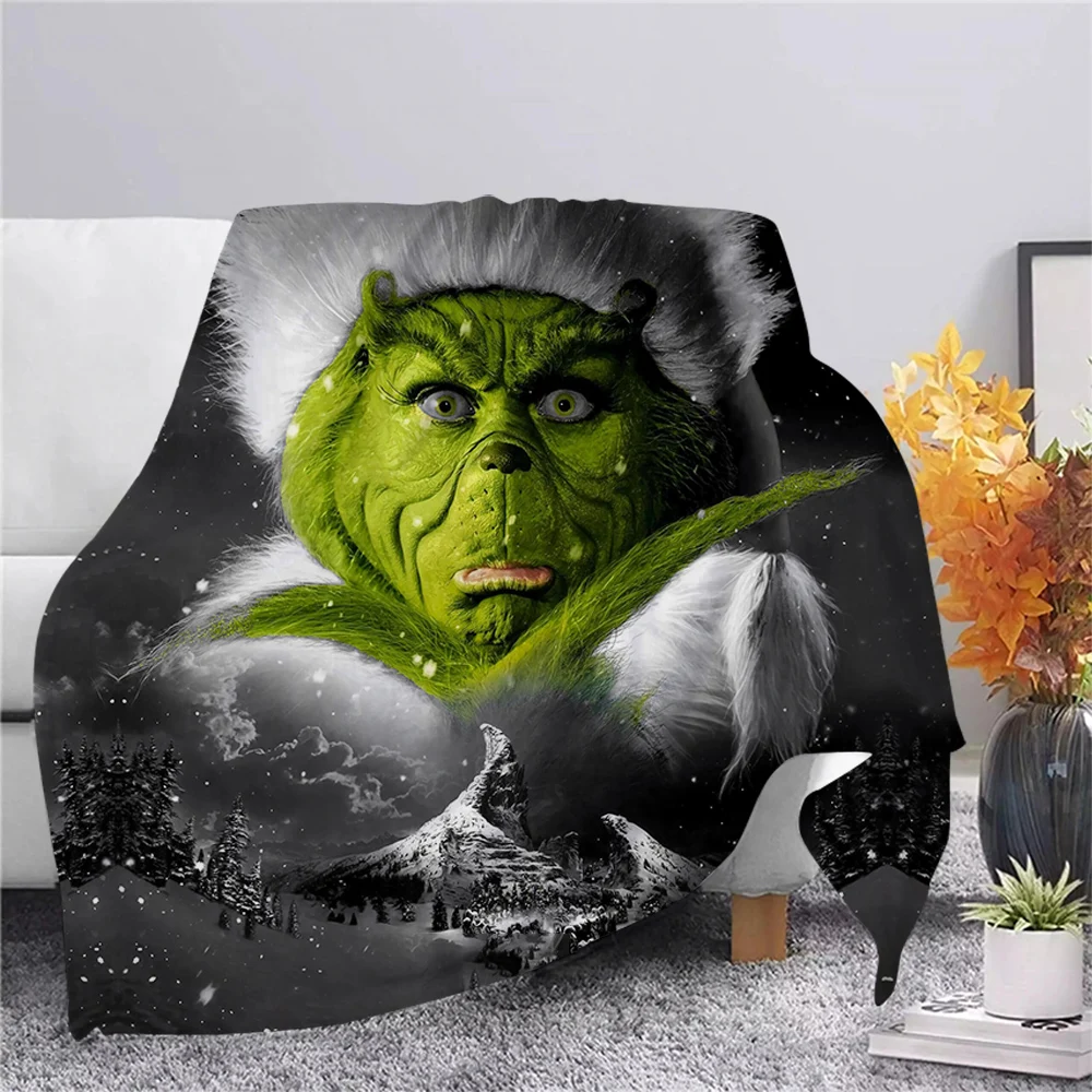 Теплое фланелевое одеяло CLOOCL с надписью &quotMerry Christmas" 3D Рисунок зеленые волосы