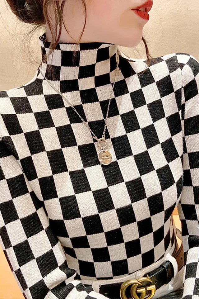 トップス Lumignon Houndstooth fur knit top Lumignon Houndstooth fur knit top ピンク - メルカリ