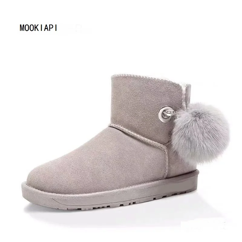

China's latest high-quality snow boots in 2019, real cowhide, artificial wool, new short-barreled women's shoes, 8 colors