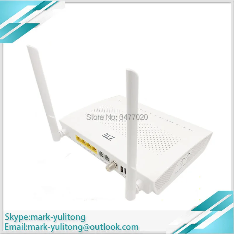 zte F668 4GE+ CATV+ 2 голосового порта+ wifi двойная антенна