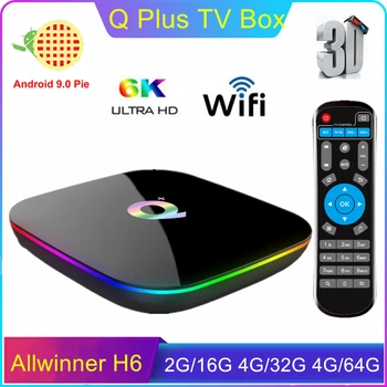 

Q Plus Smart TV Box Android 9.0 TV Box 4GB RAM 32GB/64G ROM Quad Core H.265 USB3.0 2.4G WiFi Set Top Box 4K TVBOX PK H96/X96 MAX