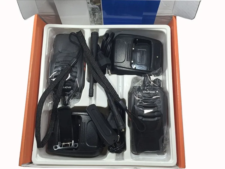 2 шт hf переносные комплекты cb радио рация пара для полицейского оборудования сканер Bao Feng baofeng bf 888s Walky Talky профессиональный - Цвет: with box