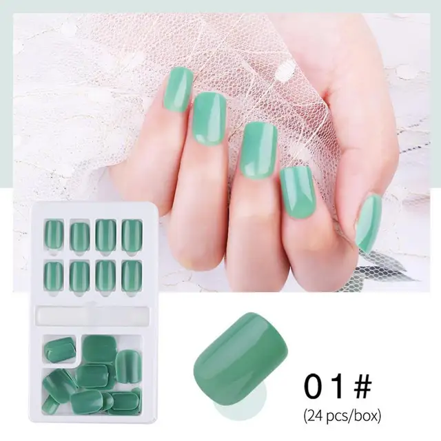 24pcs Set Popular Designs Nail Art Manicure Matte Tip For False Nails Fake Nails Form For Extension Manicure Art For False Nails False Nails Aliexpress