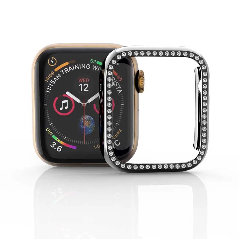 Чехол накладка для apple watch band 4 5 3 44 мм 40 iwatch 42 38 Блестящий Алмазный защитный чехол