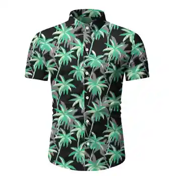

2020 Quality Beach Shirt Men Short Sleeve Hawaiian Shirt Casual Summer Floral Print Men Blouse business men dress