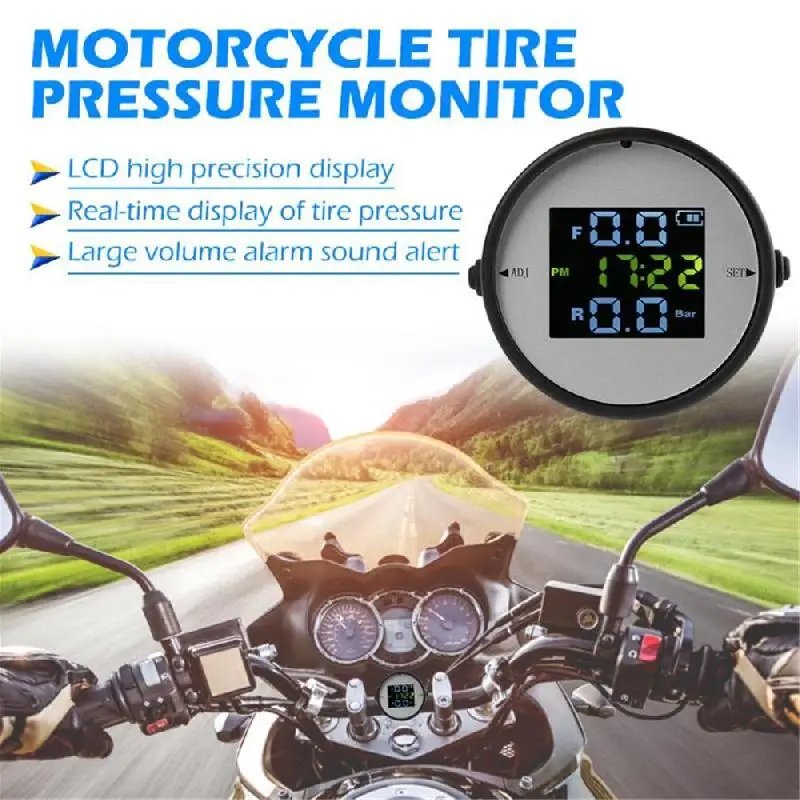 Беспроводной ЖК-дисплей Система контроля давления в шинах мотоцикла TPMS внешний датчик монитор в реальном времени Отображение времени датчик давления в шинах