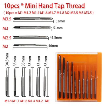 

10pcs/set Hand Tap Thread Wire Tapping/Threading/Taps/Attack M1 M1.2 M1.4 M1.6 M1.7 M1.8 M2 M 2.5 M 3 M3.5 Hand Tools